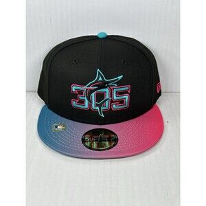 New Era Miami Marlins MLB 305 City Connect 59FIFTY Fitted Cap Hat NWT Size 7 1/2